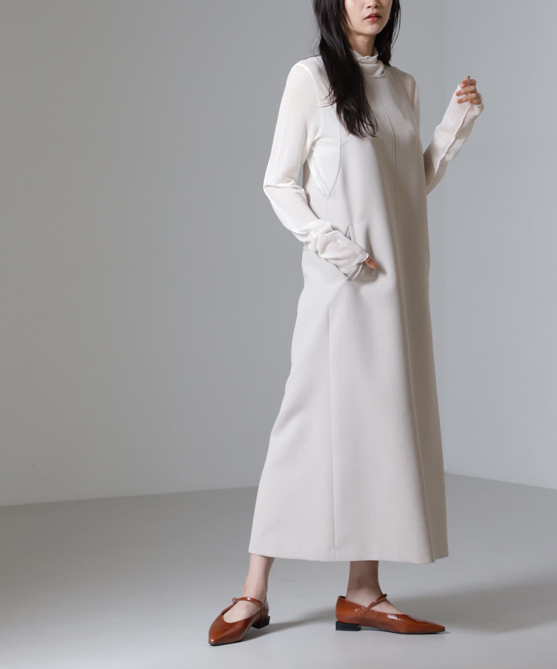 nano･universe「Reflax(R)ダブルクロスサイドオープンワンピース」|ワンピース|