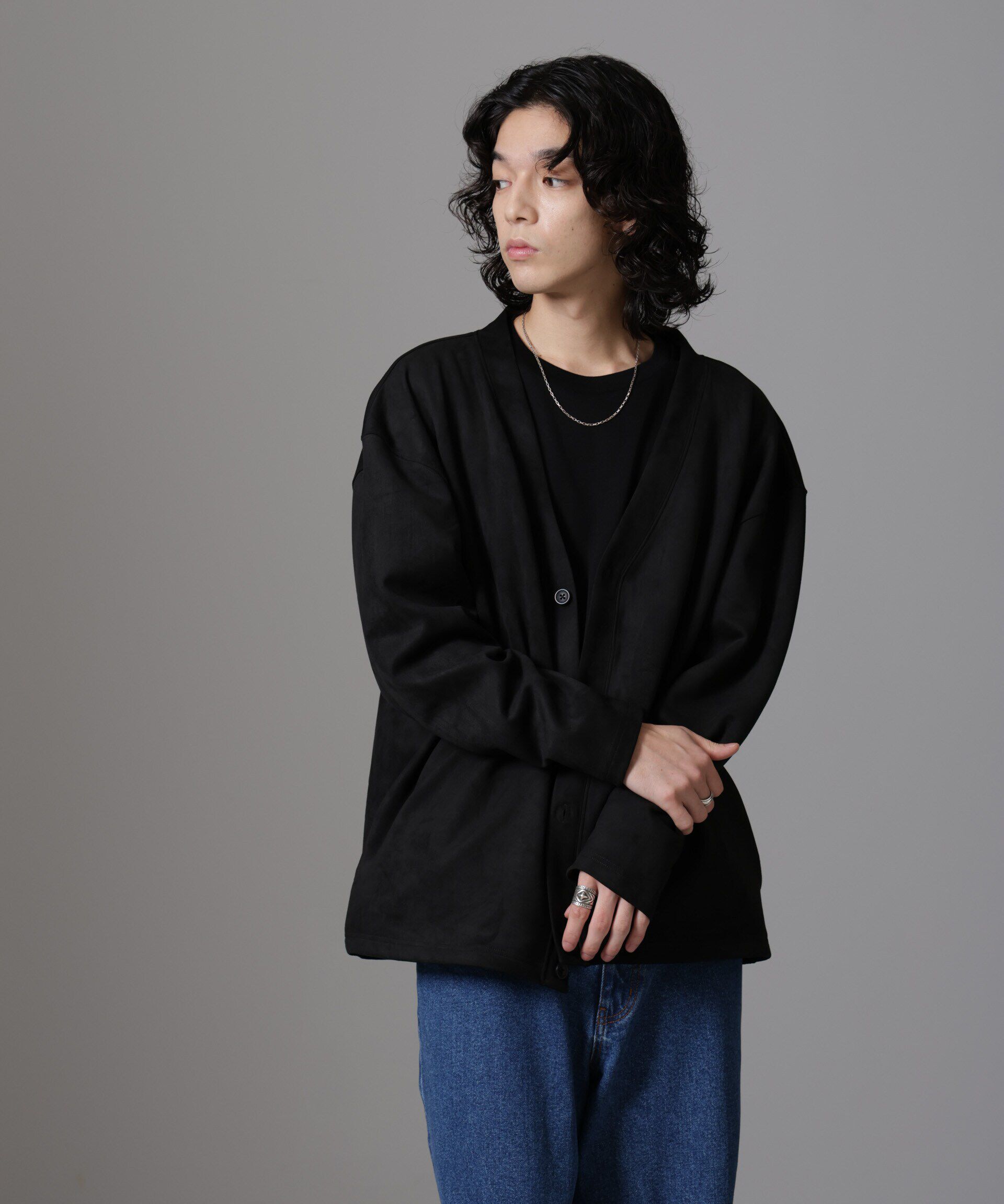 nano･universe「WEB限定/フェイクスエードBIGカーディガン」|Tシャツ・カットソー|