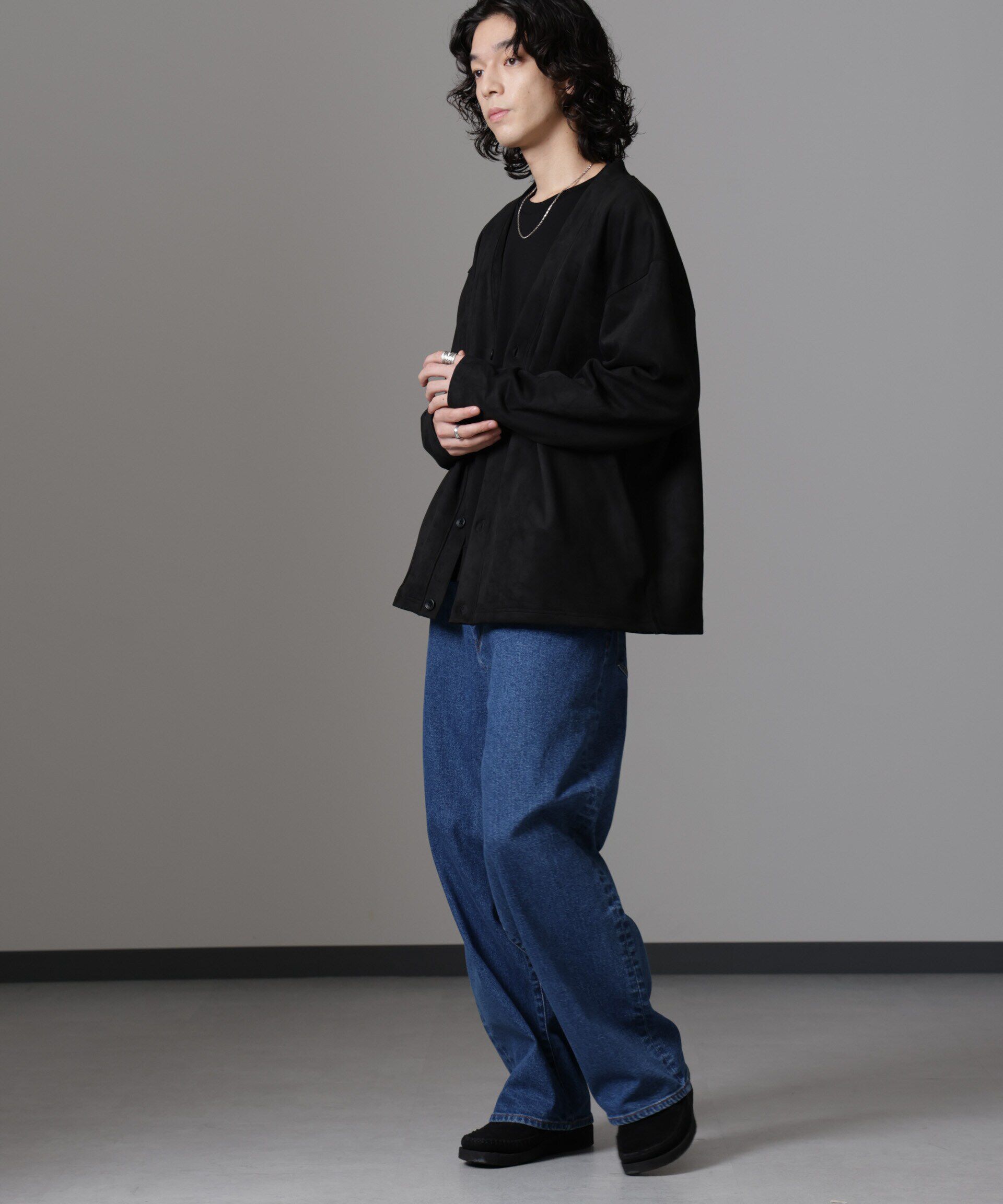 nano･universe「WEB限定/フェイクスエードBIGカーディガン」|Tシャツ・カットソー|