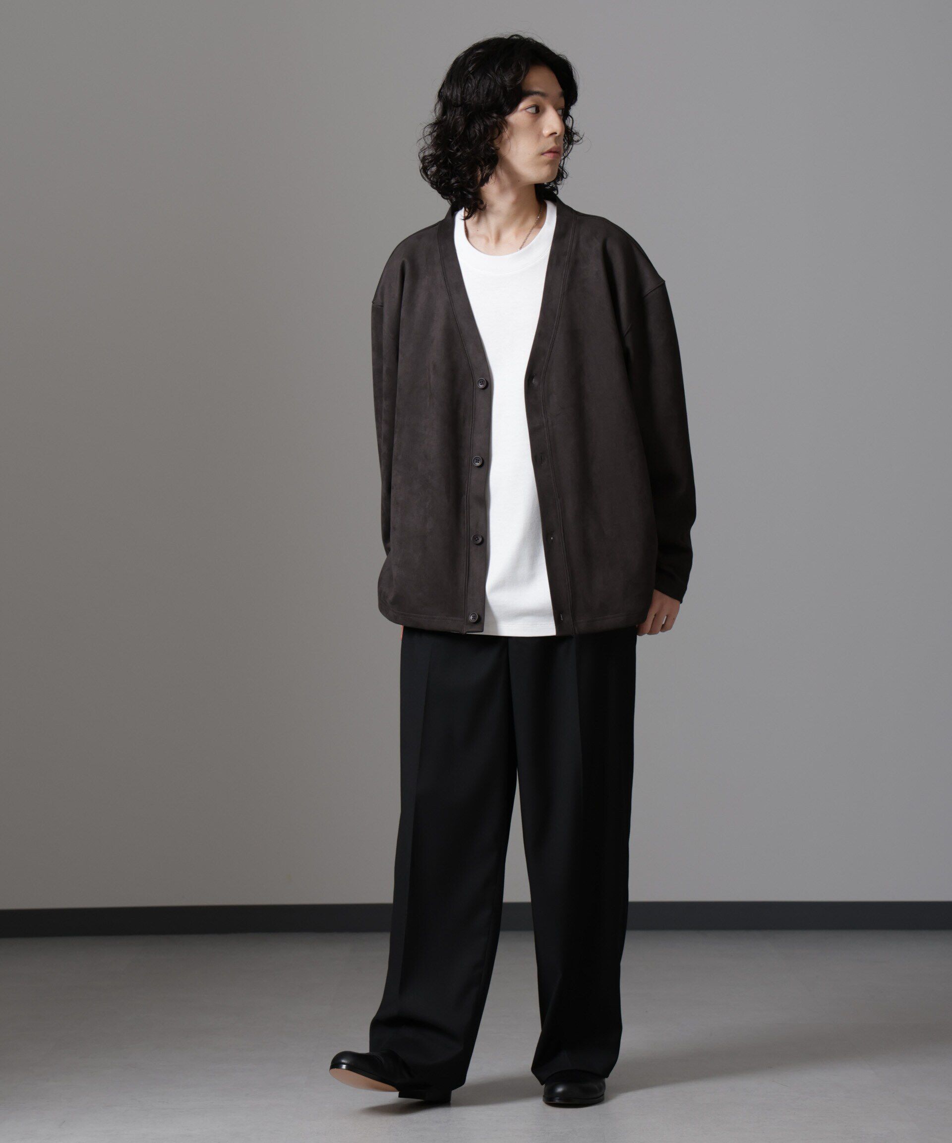 nano･universe「WEB限定/フェイクスエードBIGカーディガン」|Tシャツ・カットソー|