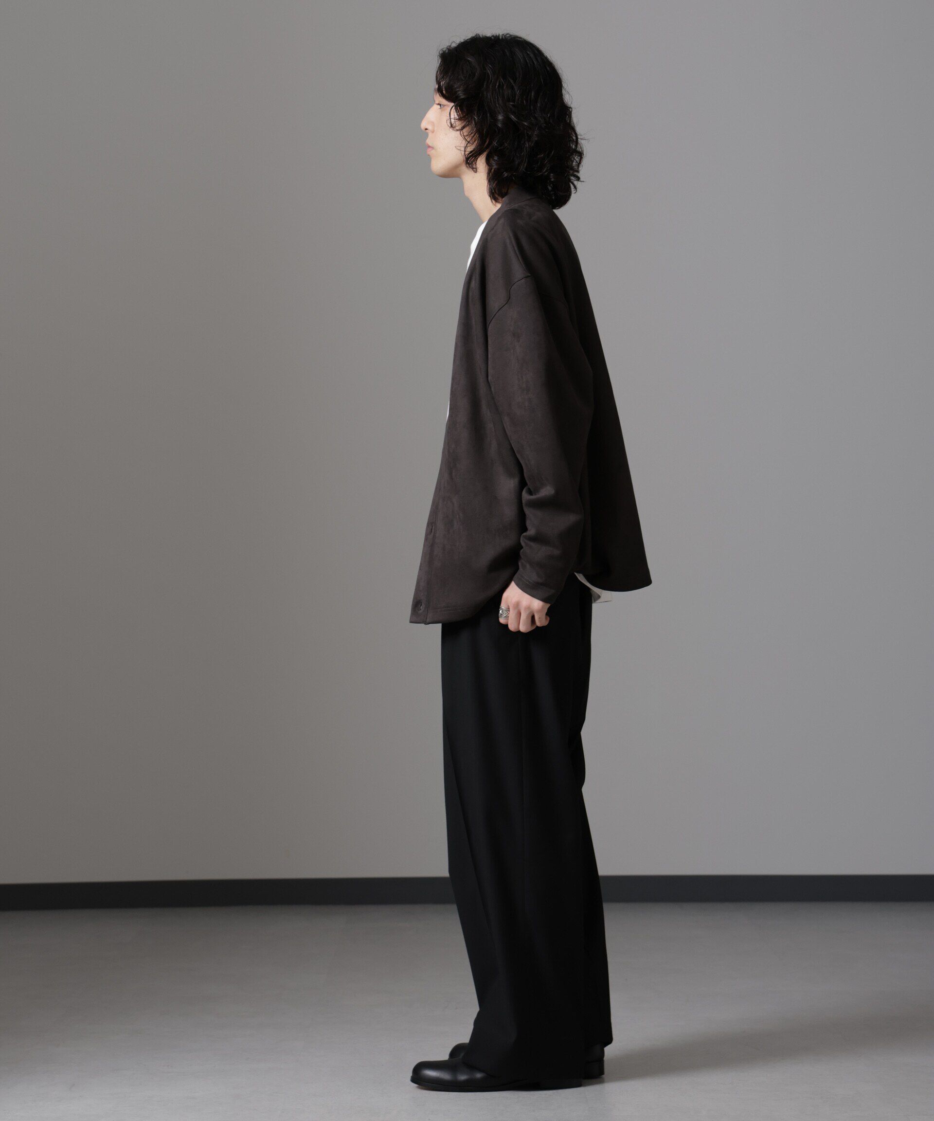 nano･universe「WEB限定/フェイクスエードBIGカーディガン」|Tシャツ・カットソー|