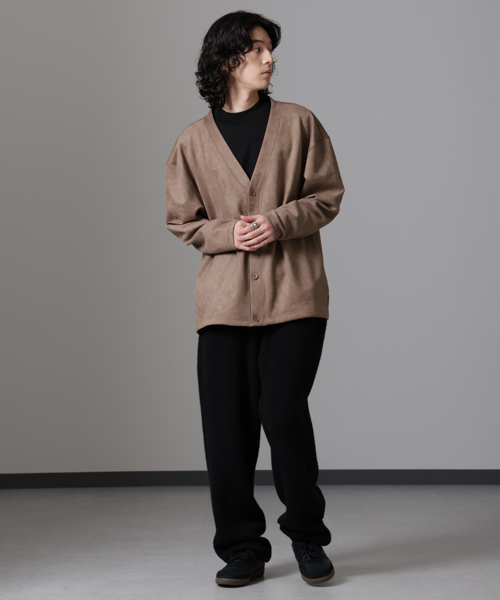 nano･universe「WEB限定/フェイクスエードBIGカーディガン」|Tシャツ・カットソー|