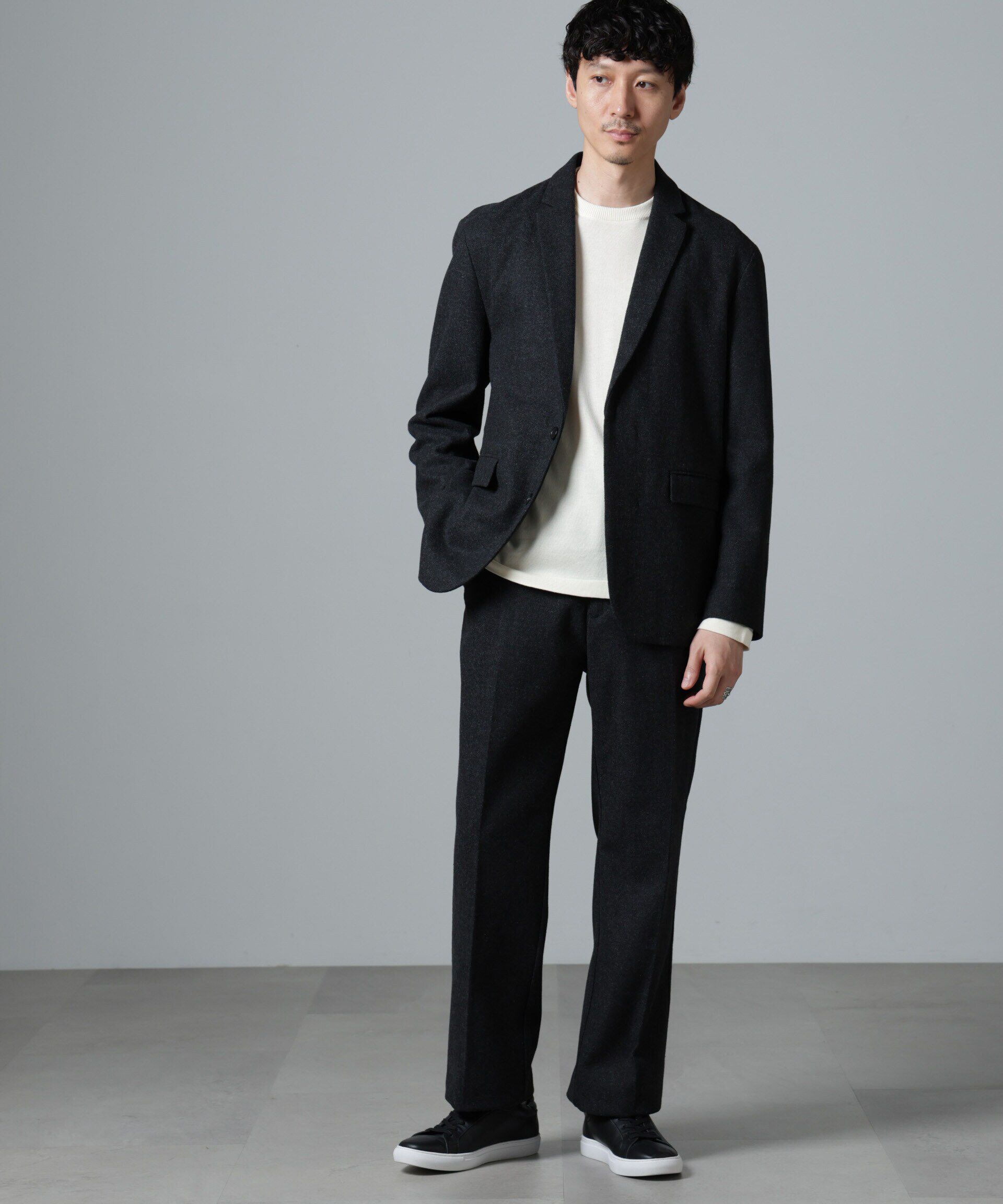 nano･universe「ヘリンボーンセミワイドジャケット(セットアップ可)」|テーラードジャケット|