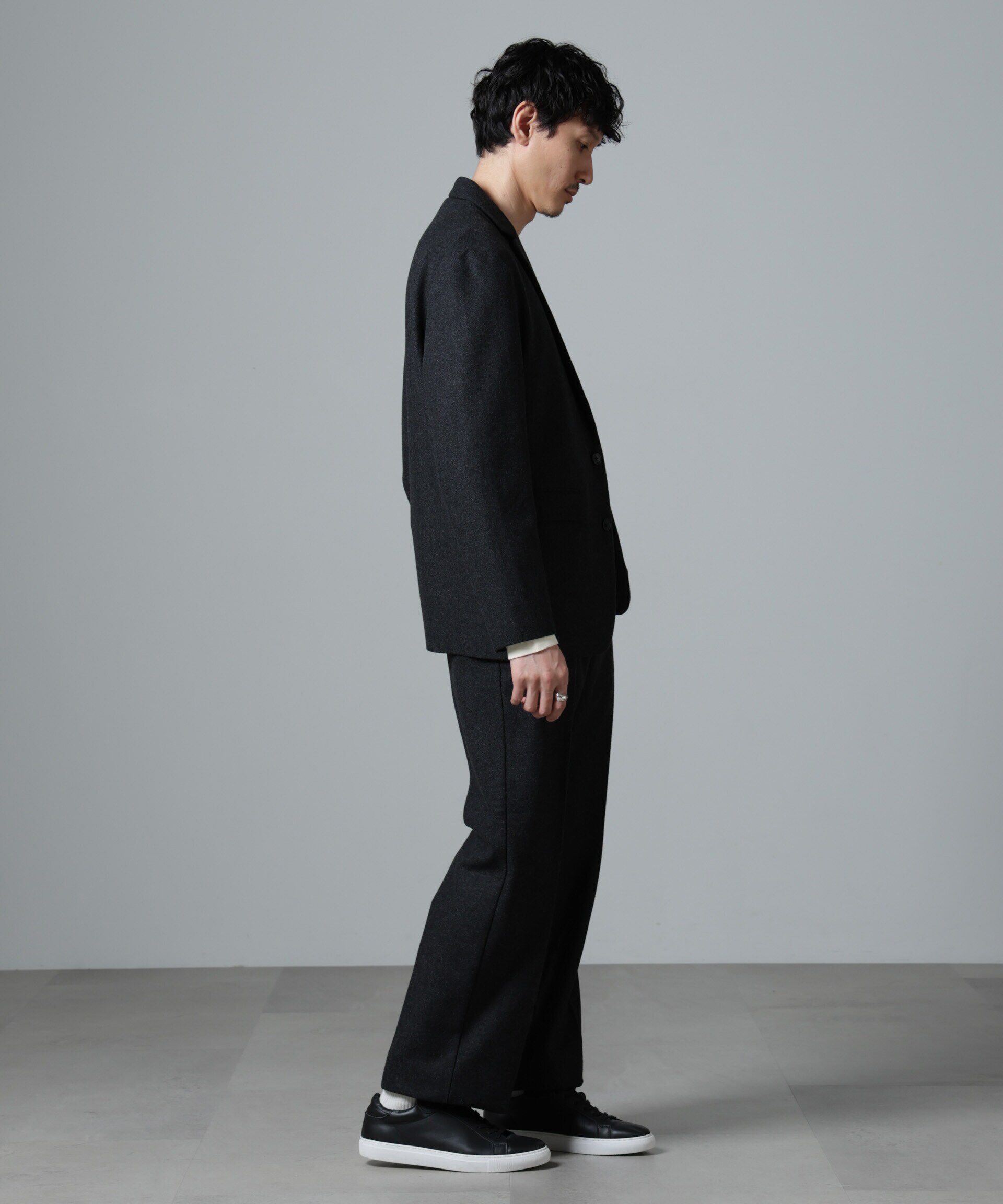 nano･universe「ヘリンボーンセミワイドジャケット(セットアップ可)」|テーラードジャケット|