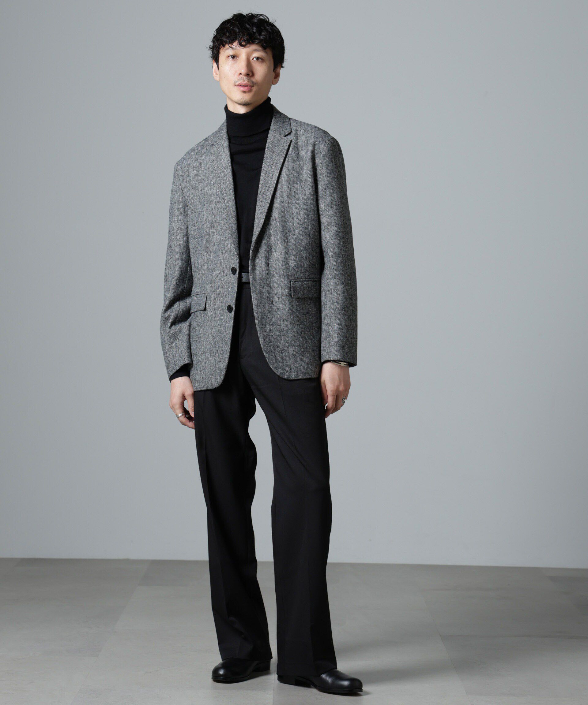 nano･universe「ヘリンボーンセミワイドジャケット(セットアップ可)」|テーラードジャケット|