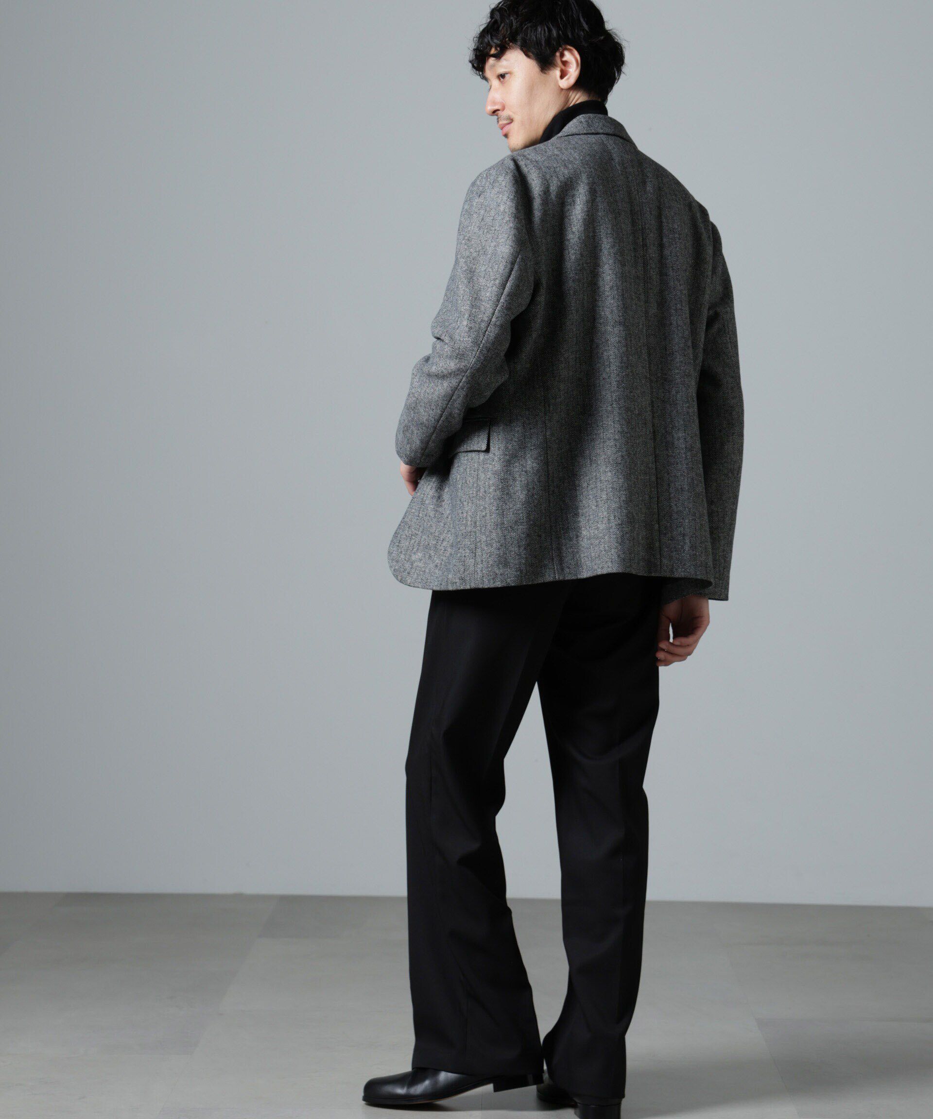 nano･universe「ヘリンボーンセミワイドジャケット(セットアップ可)」|テーラードジャケット|