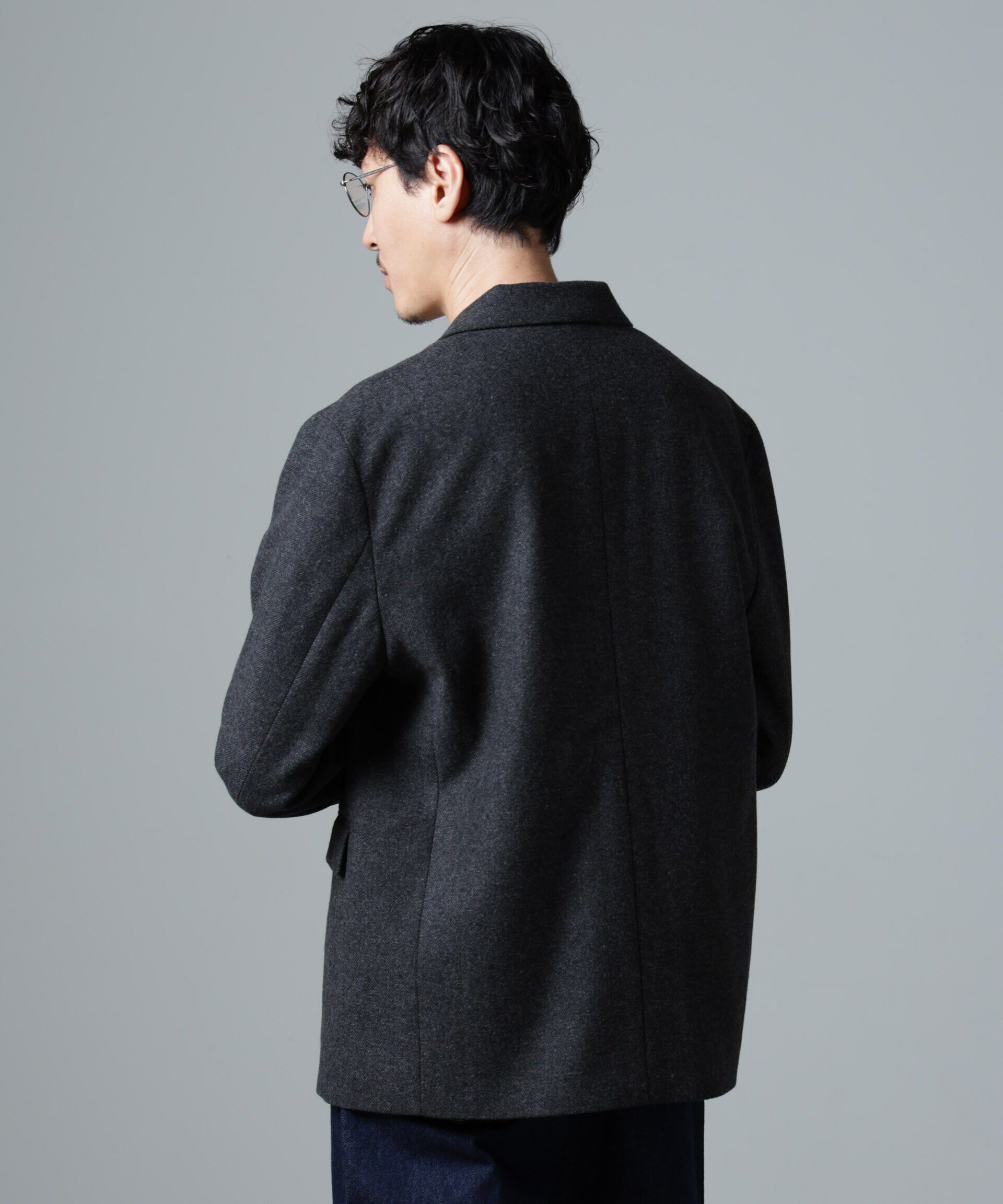 nano･universe「ヘリンボーンセミワイドジャケット(セットアップ可)」|テーラードジャケット|