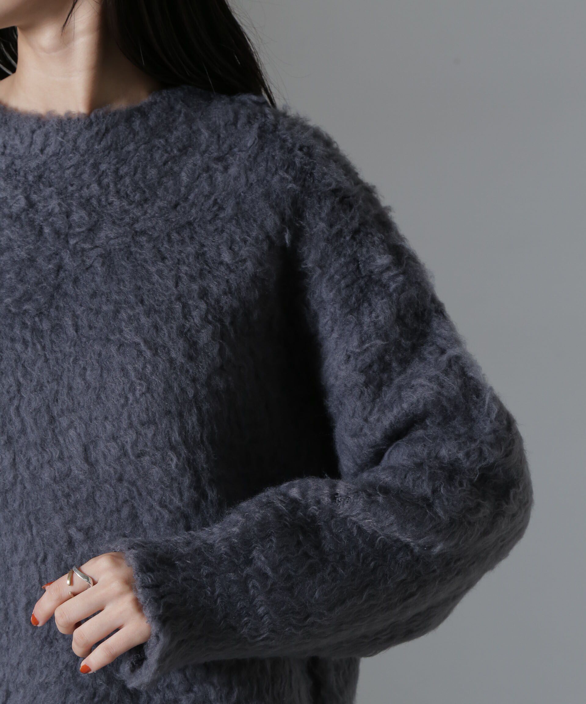 nano･universe「カール起毛クルーネックニット」|ニット・セーター|