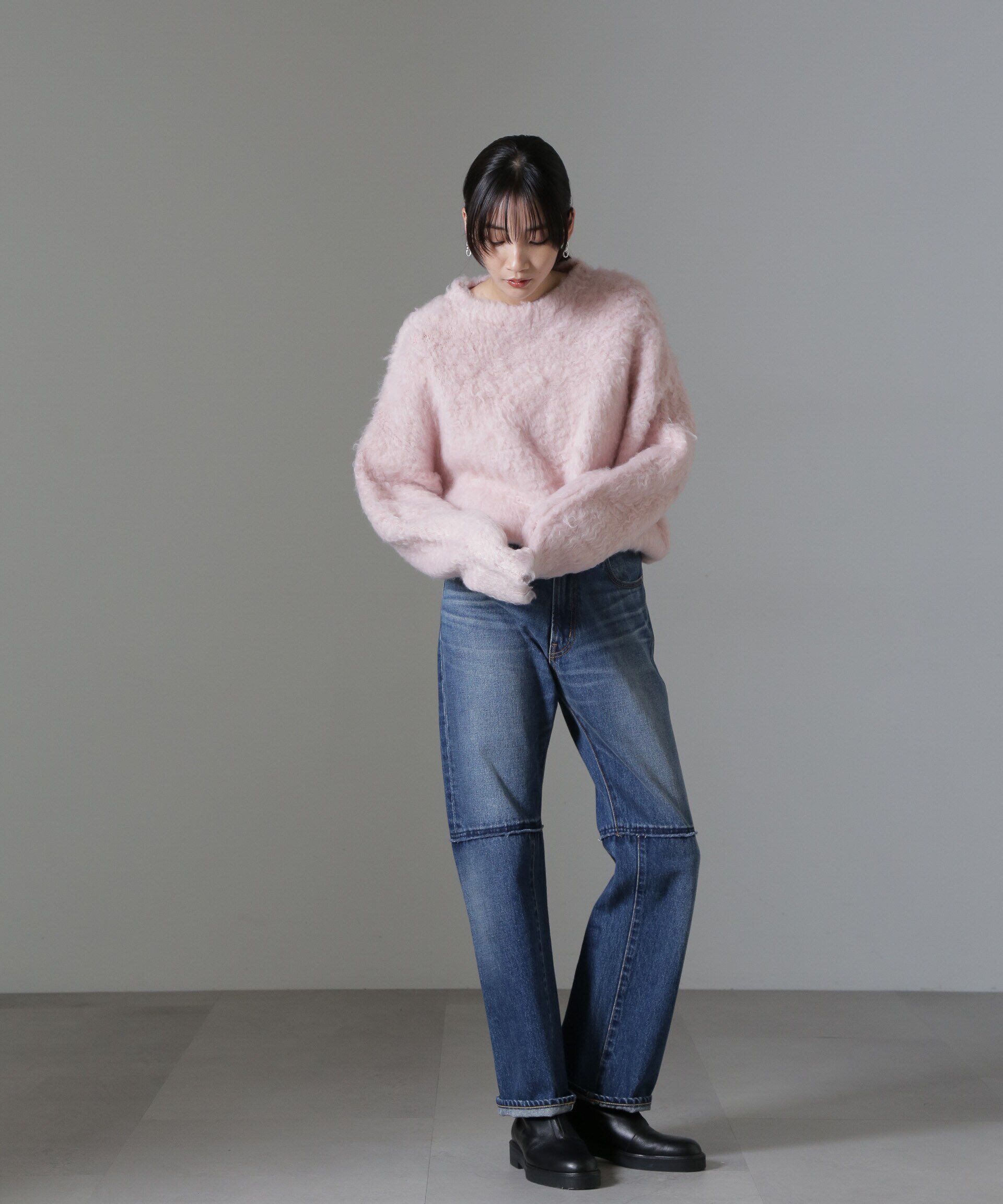 nano･universe「カール起毛クルーネックニット」|ニット・セーター|