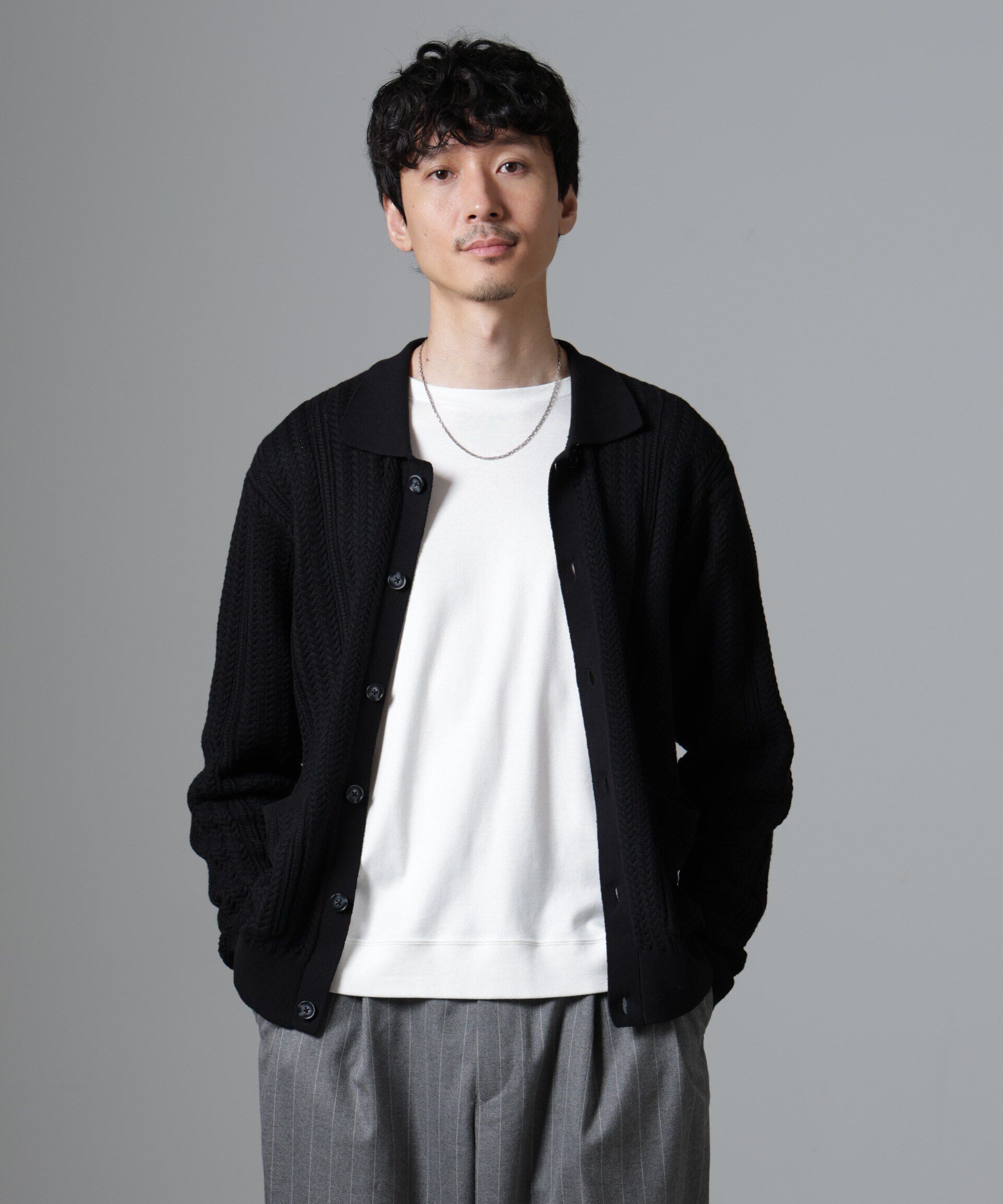 nano･universe「ケーブルニットカーディガン」|ニット・セーター|