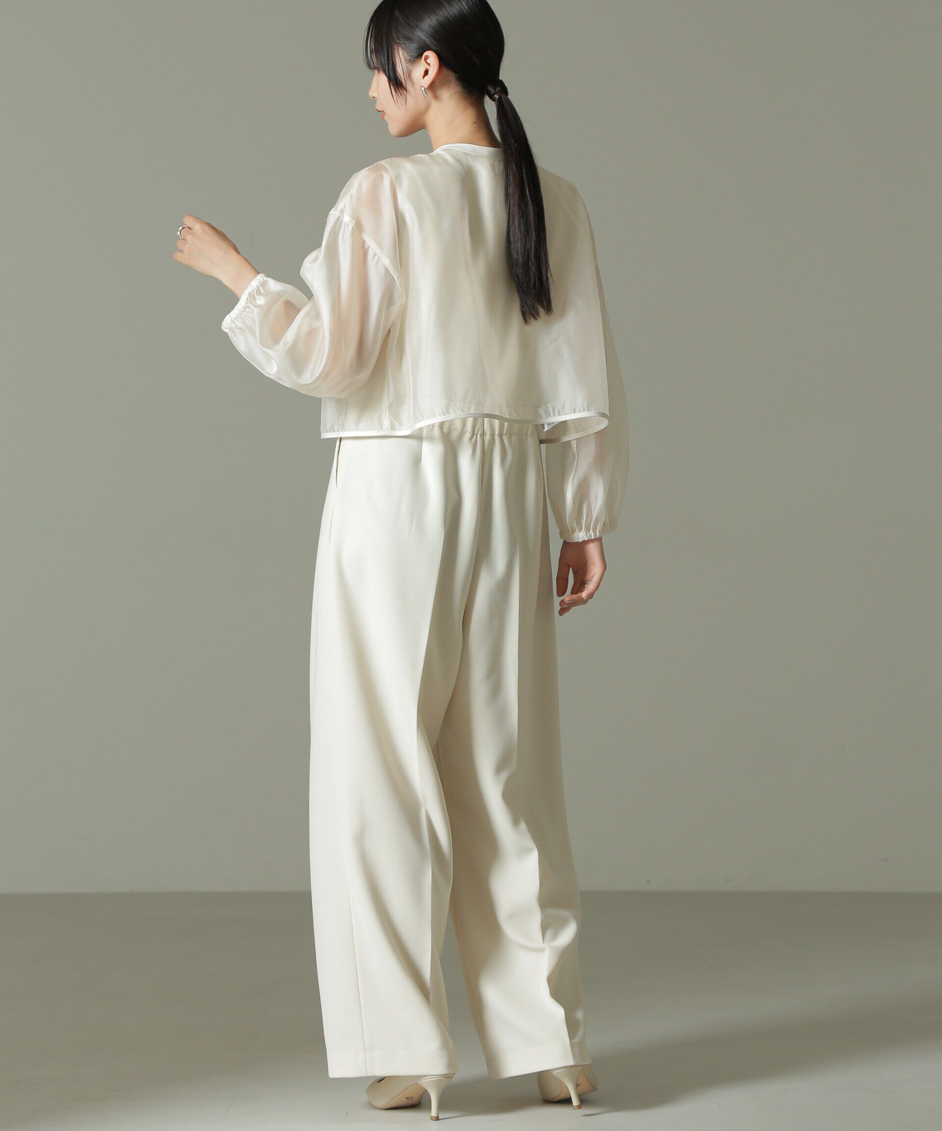 nano･universe「オーガンジーボレロ＆オールインワンセットパンツ」|ワンピース|