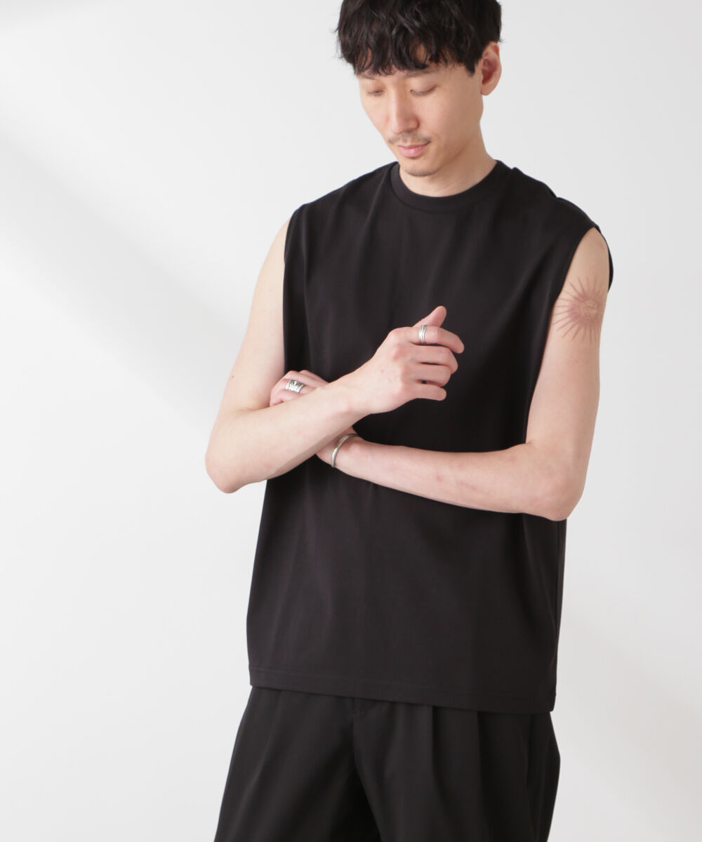 nano･universe「クールタッチ プレーティング天竺 ノースリーブ」|Tシャツ・カットソー|