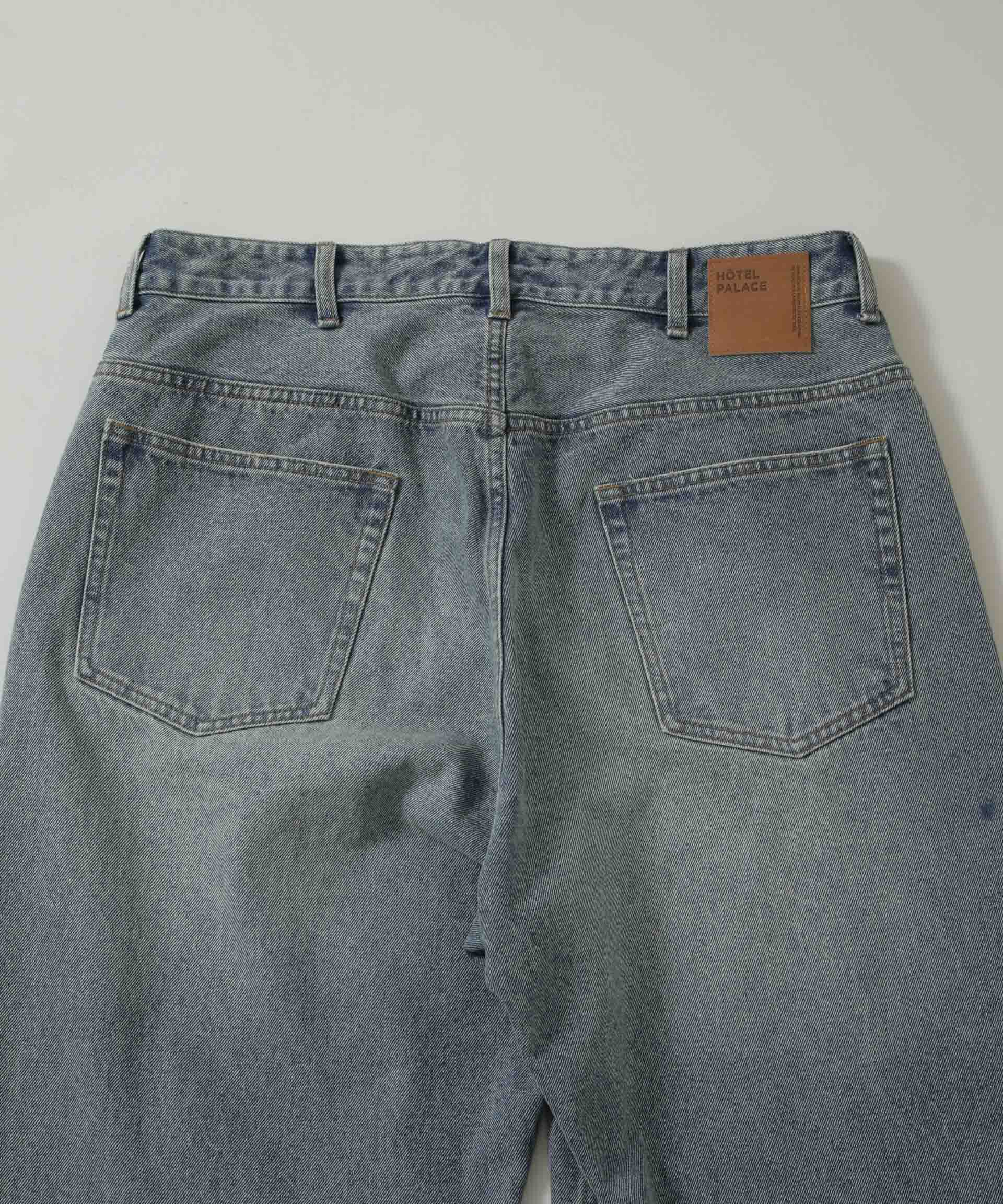 nano･universe「｢HOTEL PALACE｣ フェードデニム ルーズシルエットパンツ」|チノ|