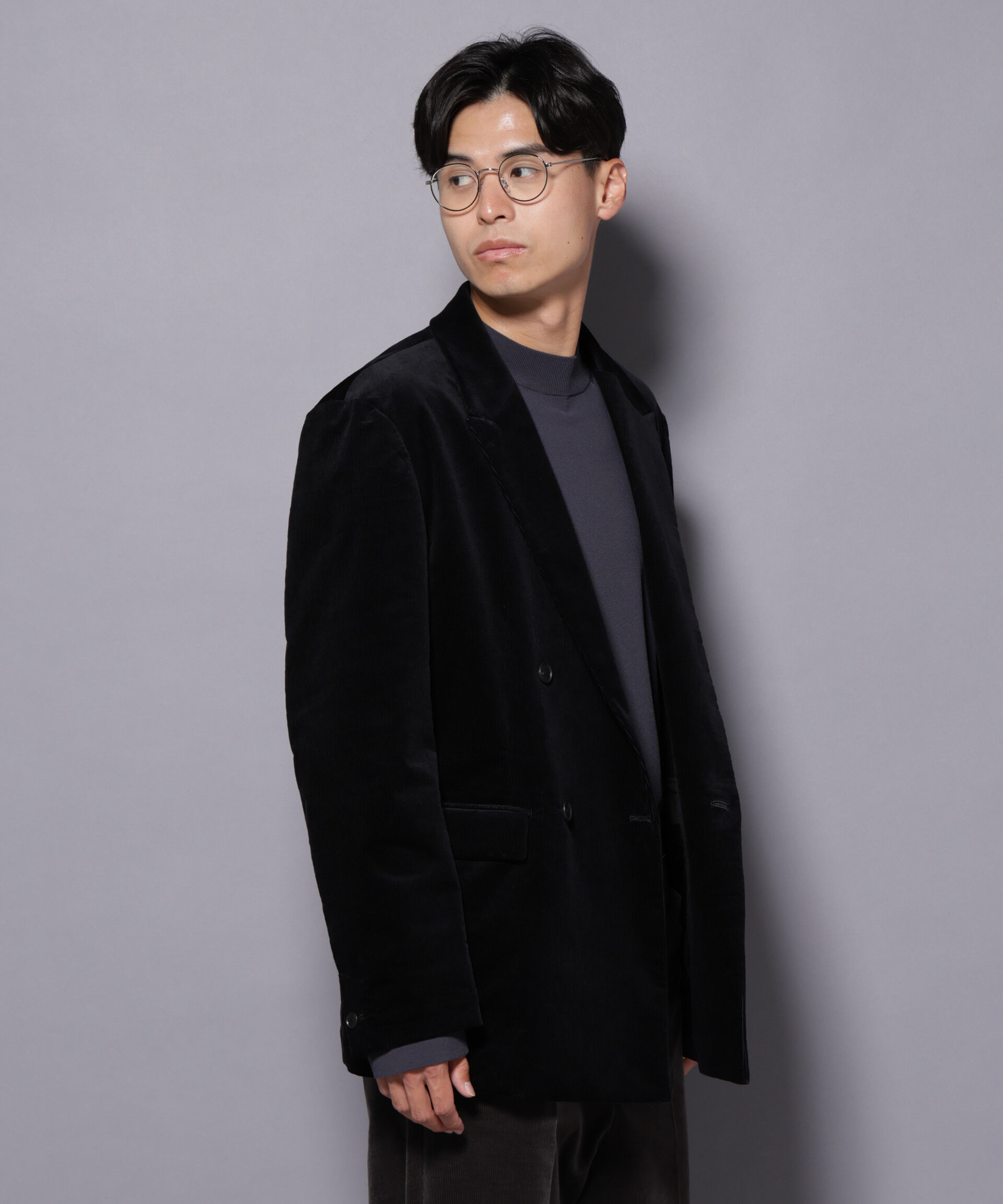 nano･universe「AIRコーデュロイ ダブルブレストジャケット/STRETCH（セットアップ可）」|テーラードジャケット|