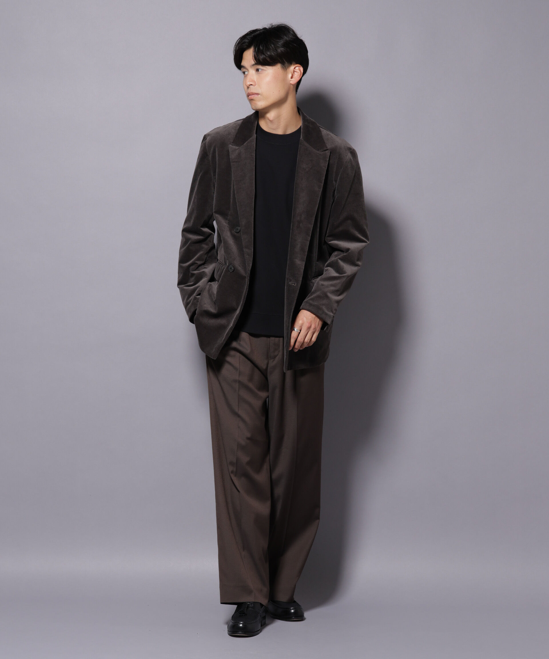 nano･universe「AIRコーデュロイ ダブルブレストジャケット/STRETCH（セットアップ可）」|テーラードジャケット|