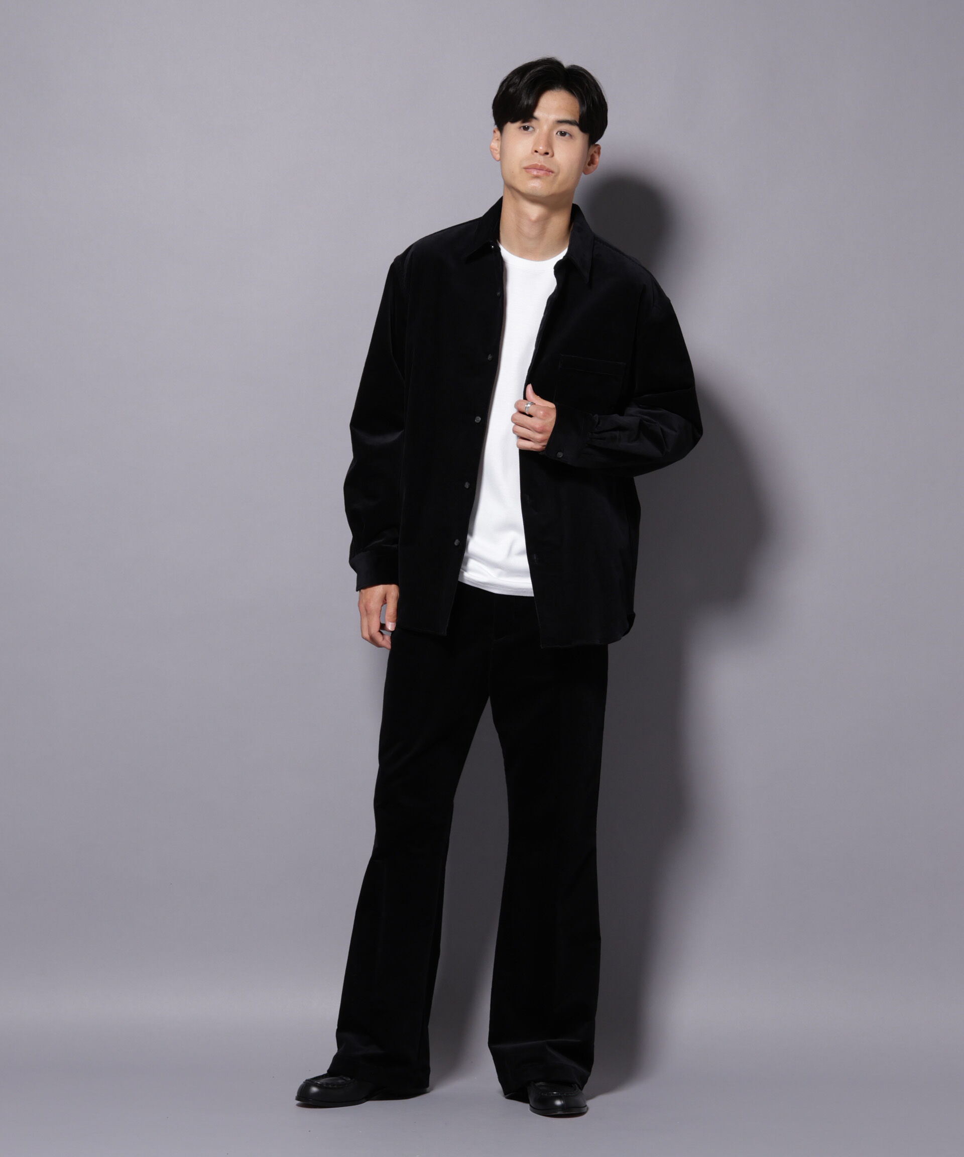 nano･universe「AIRコーデュロイ ライトフレアパンツ/STRETCH（セットアップ可）」|チノ|