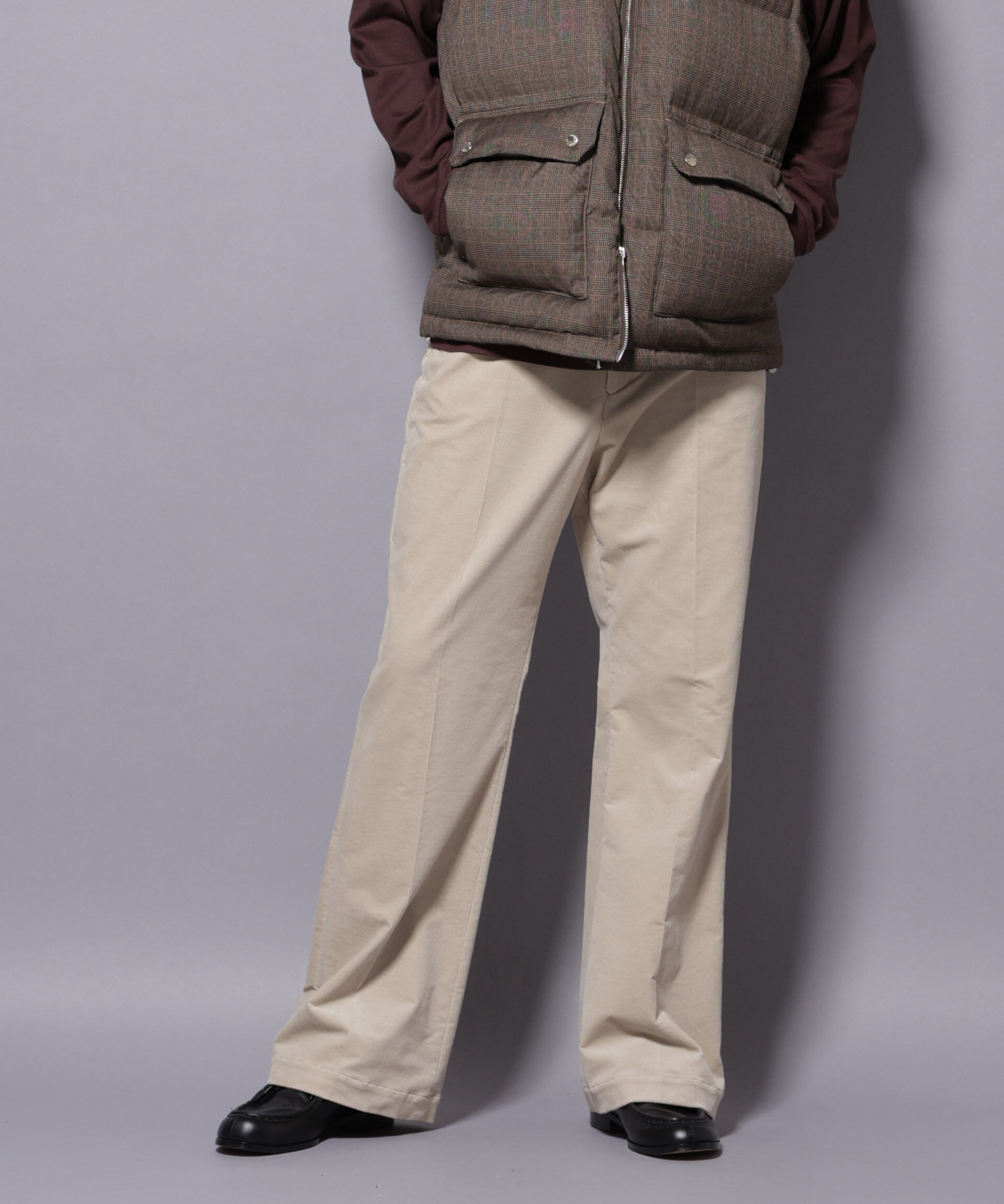 nano･universe「AIRコーデュロイ ライトフレアパンツ/STRETCH（セットアップ可）」|チノ|