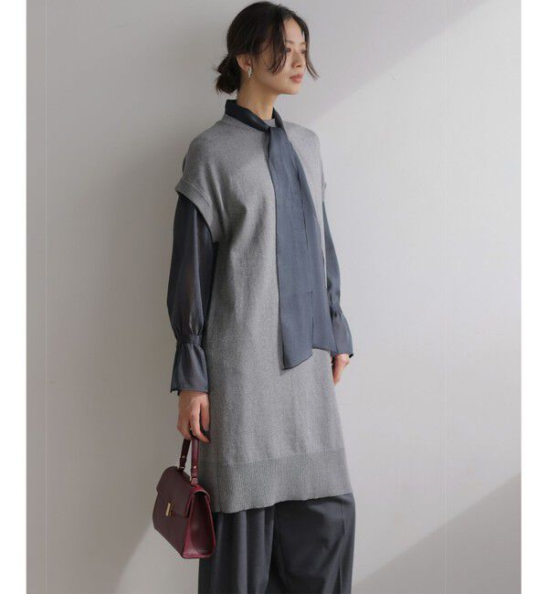 組曲「コットンカシミヤMIXチュニック丈ニットワンピース」|ワンピース|