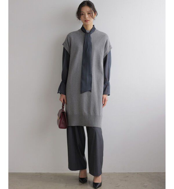 組曲「コットンカシミヤMIXチュニック丈ニットワンピース」|ワンピース|