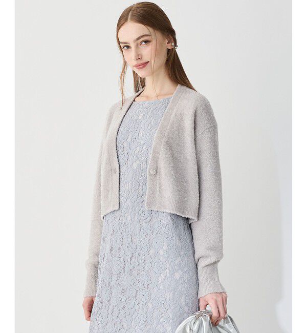 23区「【APPLAUDIR】ファンシーボレロ ビジューボタン Vネックカーディガン」|カーディガン|シルバー系