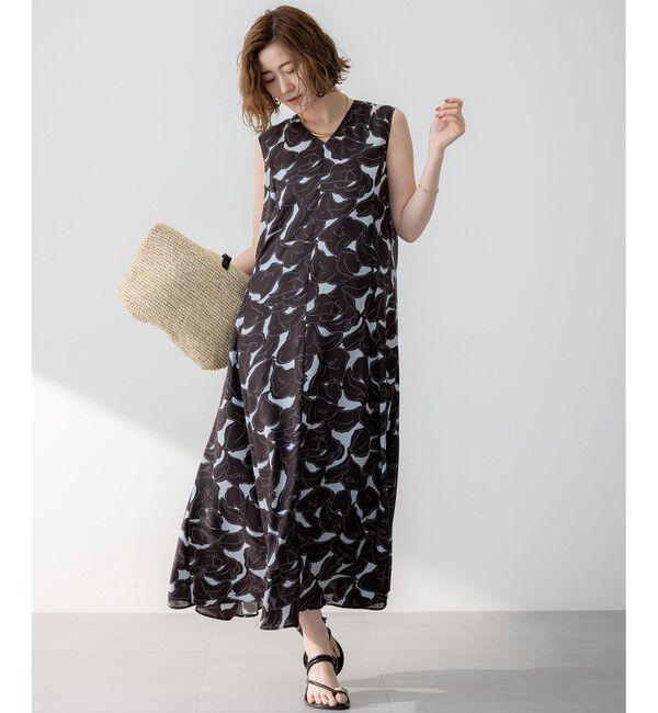 23区「【洗える】Ratti フラワーアートプリント ワンピース」|ワンピース|