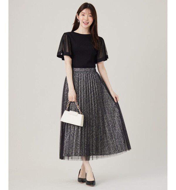 any SiS「【洗える】チュールスリーブ ニット」|ニット・セーター|