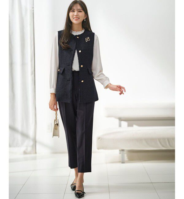 any SiS「【洗える】フリルネックスタンド ブラウス」|シャツ・ブラウス|