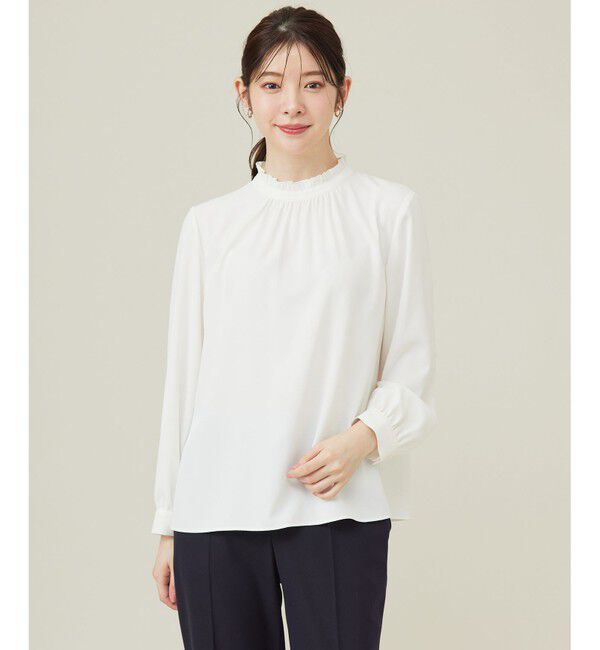 any SiS「【洗える】フリルネックスタンド ブラウス」|シャツ・ブラウス|