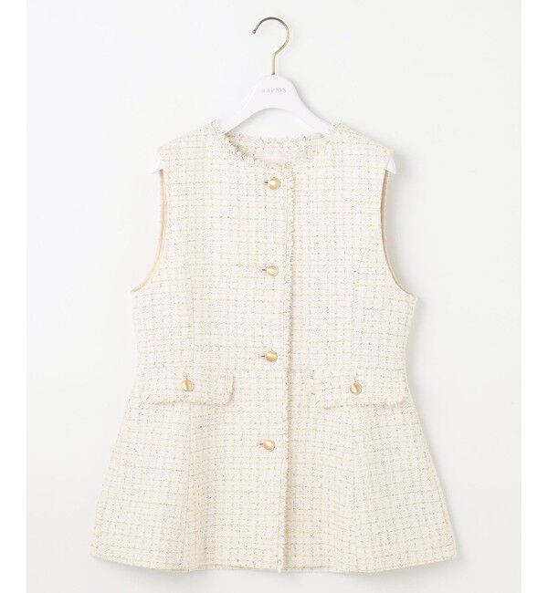 ANY SIS「ファンシーツイードペプラム ジレ」|その他|