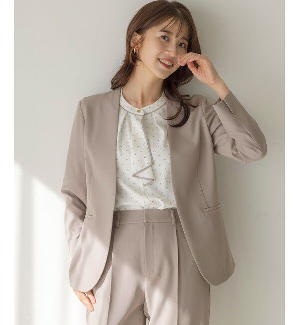 ANY SIS「【UVカット・接触冷感・吸水速乾】スマートビューティストレッチ ノーカラージャケット」|ノーカラージャケット|