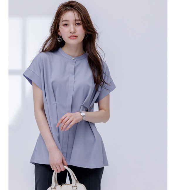 ANY SIS「【洗える】カナパジャージー ブラウス」|シャツ・ブラウス|ライトブルー