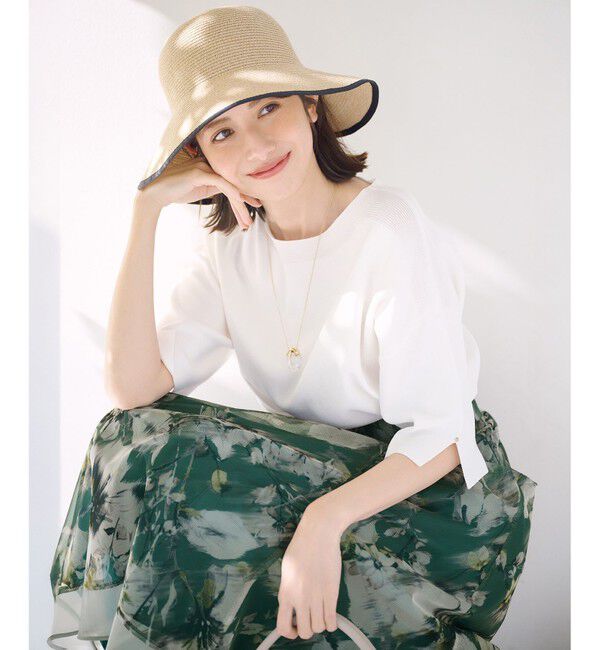 ANY SIS「【接触冷感・UVカット・洗える】ビューティクールボートネック プルオーバー」|ニット・セーター|オフ