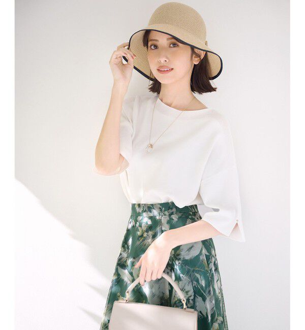 ANY SIS「【接触冷感・UVカット・洗える】ビューティクールボートネック プルオーバー」|ニット・セーター|