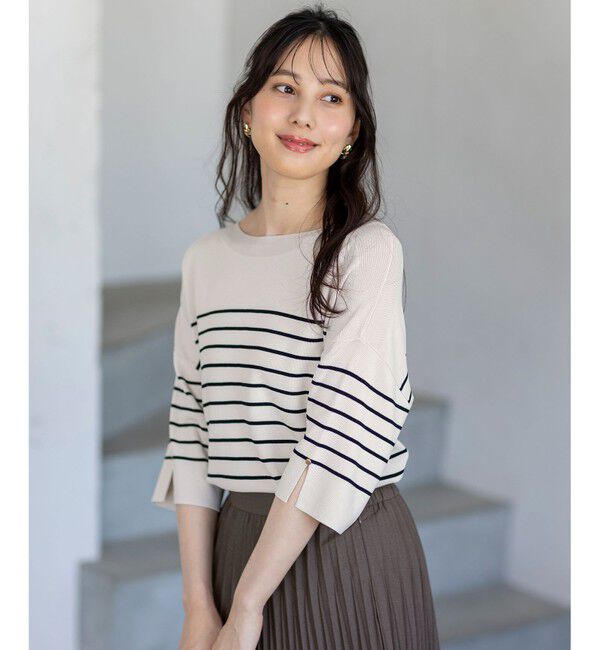 ANY SIS「【接触冷感・UVカット・洗える】ビューティクールボートネック プルオーバー」|ニット・セーター|ﾗｲﾄﾍﾞｰ