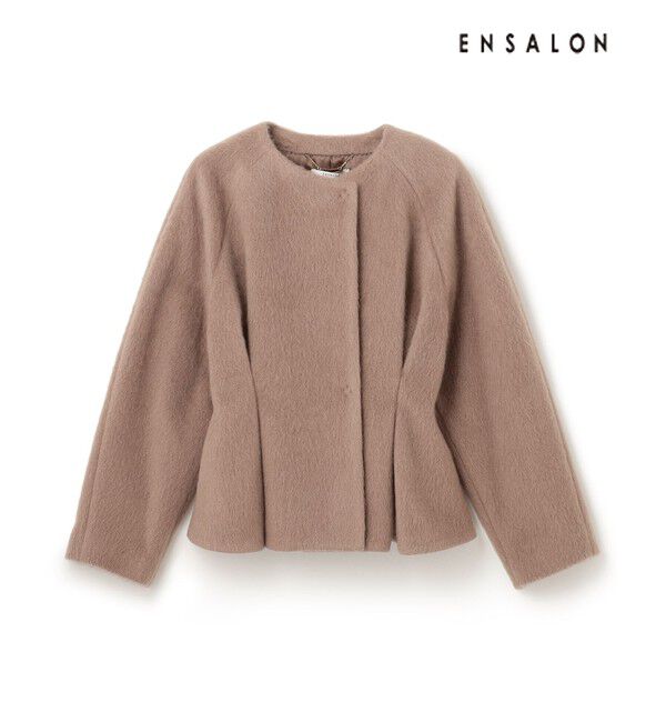 BEIGE,「【WEB限定】EMERAUDE / ファージャケット」|ノーカラージャケット|Camel