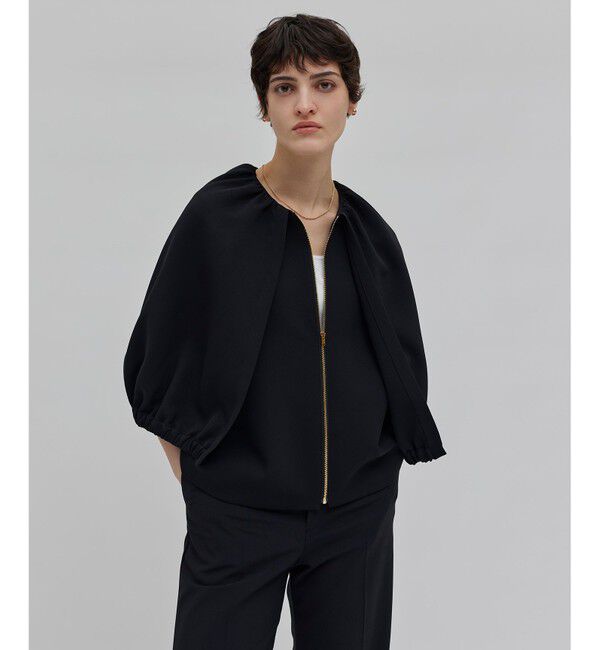 BEIGE,「【洗える】REIBAUD / ノーカラージャケット」|ノーカラージャケット|Black