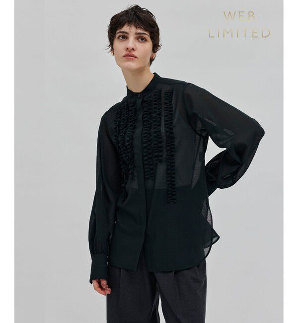 BEIGE,「【洗える・WEB限定】MOYE / フリルブラウス」|シャツ・ブラウス|F.Green