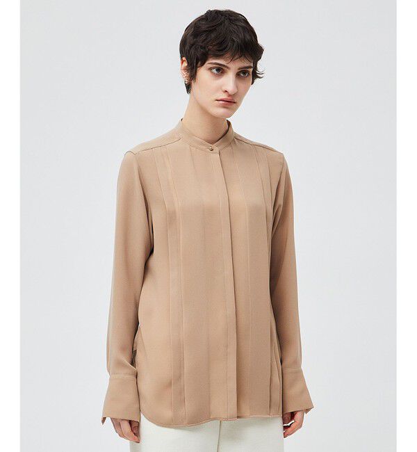 BEIGE,「【洗える】STOW / フロントタックブラウス」|シャツ・ブラウス|Milk tea
