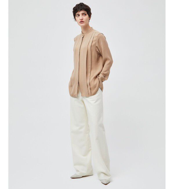 BEIGE,「【洗える】STOW / フロントタックブラウス」|シャツ・ブラウス|
