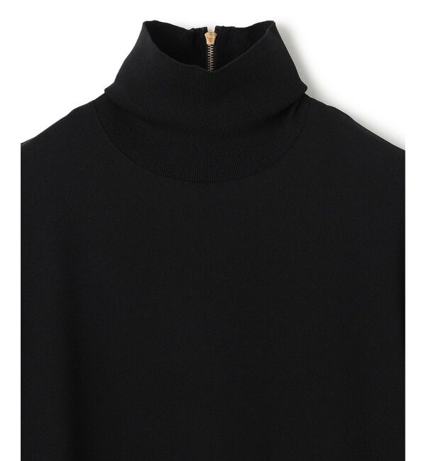 BEIGE,「【洗える】FLEUR / ニットコンビハイネック半袖ブラウス」|シャツ・ブラウス|