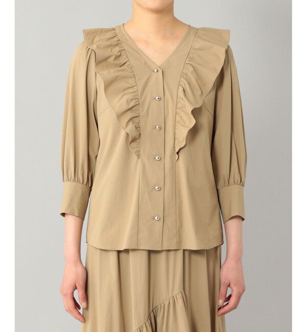  「フレア切替Vネックブラウス」|シャツ・ブラウス|