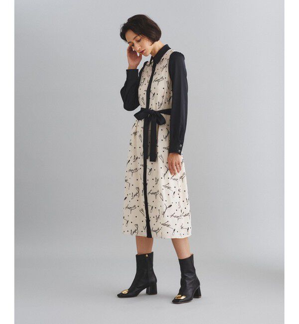  「モチーフ刺繍シャツワンピース」|ワンピース|