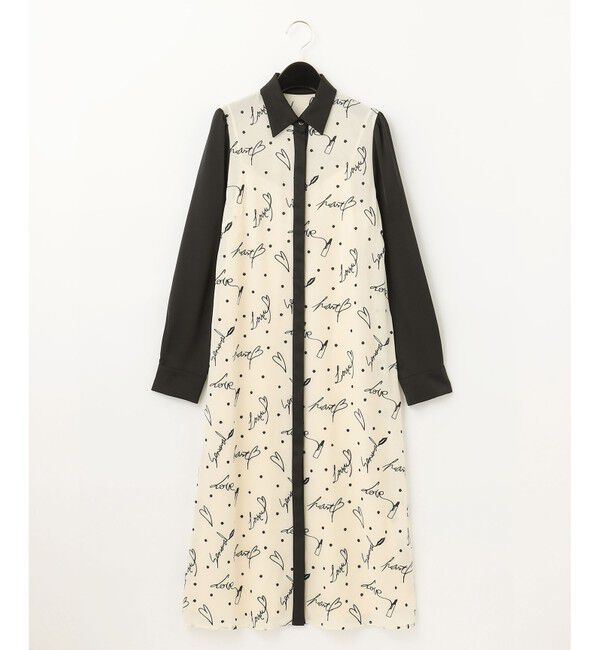  「モチーフ刺繍シャツワンピース」|ワンピース|