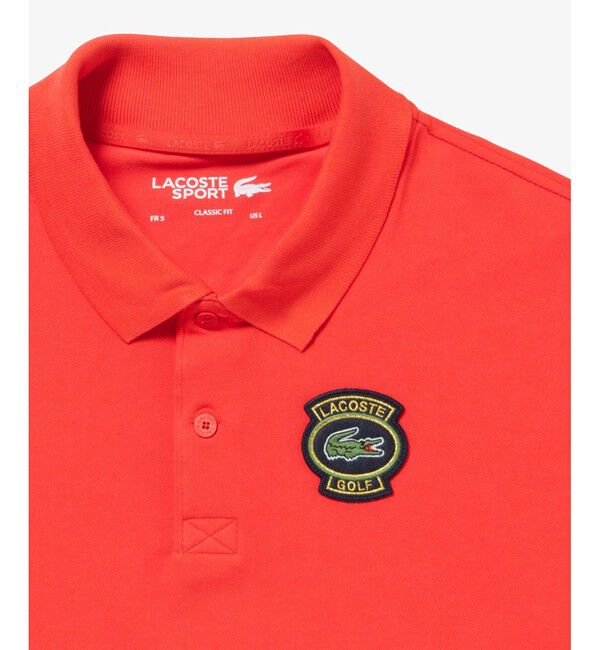 LACOSTE「オーバルロゴワッペンコットンタッチドライポロシャツ」|スポーツ|