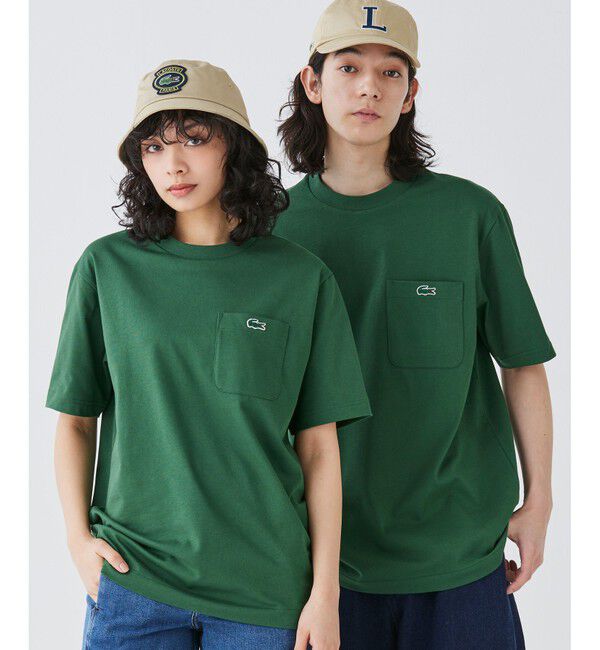LACOSTE「アウトラインクロックポケット半袖Tシャツ」|Tシャツ・カットソー|グリーン