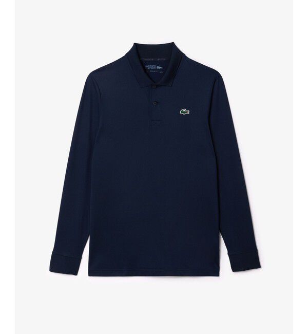 LACOSTE「UPF50 UVカット ウルトラドライワントーン長袖ポロシャツ」|ポロシャツ|