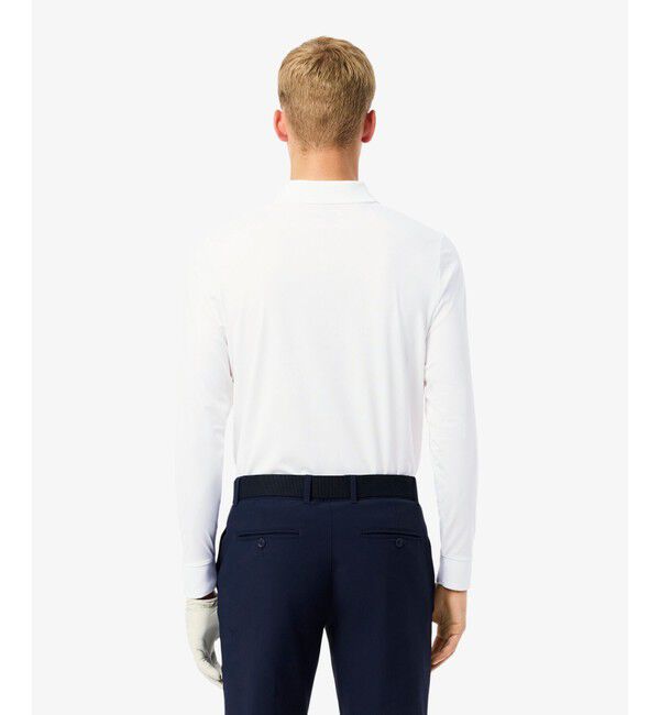 LACOSTE「UPF50 UVカット ウルトラドライワントーン長袖ポロシャツ」|ポロシャツ|