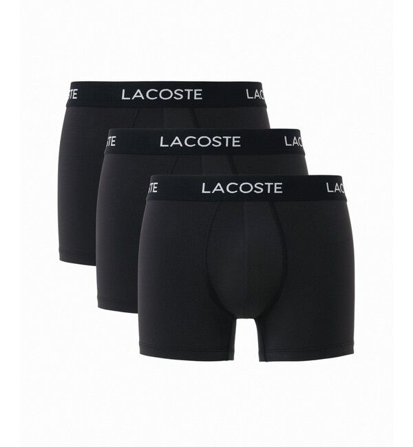 LACOSTE「３パックマイクロファイバーボクサートランクショーツ / 　ボクサーパンツ」|インナー|ブラック