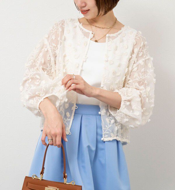 NOLLEY'S「ウォッシャブルチュール刺繍羽織ブラウス」|シャツ・ブラウス|キナリ