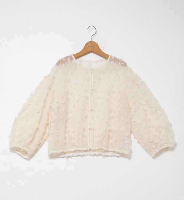 NOLLEY'S「ウォッシャブルチュール刺繍羽織ブラウス」|シャツ・ブラウス|